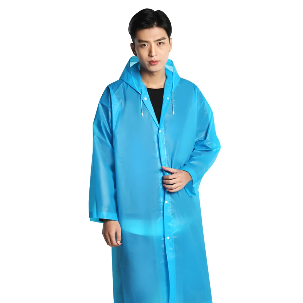 Raincoat Rain Poncho Transparent Hoodie Waterproof Portable Adult Non-disposable