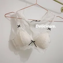 Ensemble de soutien gorge et culotte en dentelle pour fille, sous vêtements respirants, coupe fine, sans anneau en acier, ajustable 