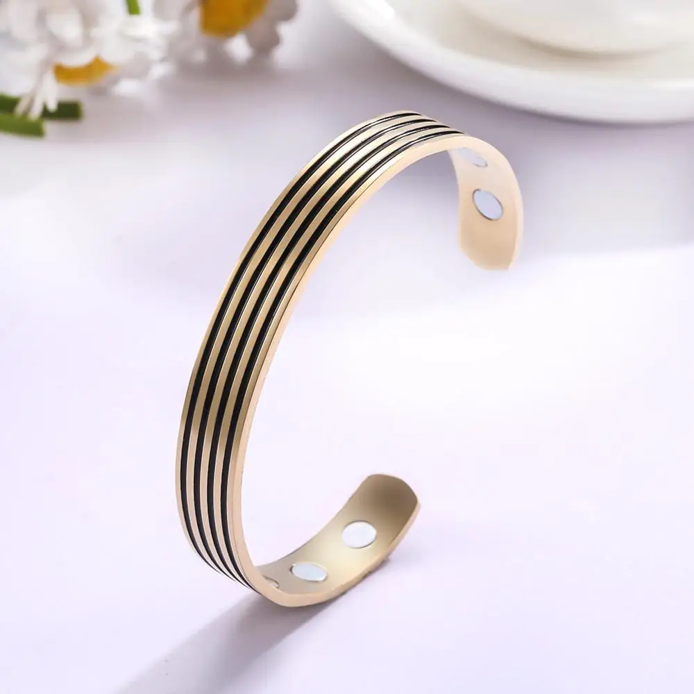 MAGSS2019111204-GOLD COOLTIME для женщин и мужчин, забота о здоровье, германиевый Магнитный браслет для артрита и запястного туннеля, браслет из нержавеющей стали для силовой терапии - Окраска металла: MAGSS2019111204-GOLD