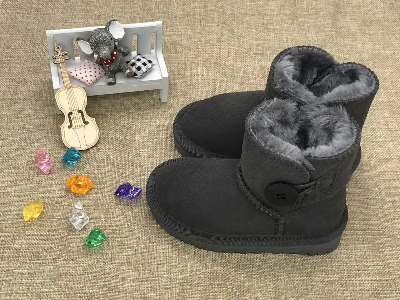 Австралийская брендовая плюшевая детская обувь для мальчиков; зимние модные детские зимние ботинки для девочек; Теплые ботильоны из натуральной кожи с мехом для маленьких мальчиков