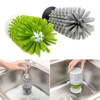 

Glass Washer Cleaning Brushes Sink Suction Cup Base Cleaning Bottle Cup Brush Glass Sponge Brush Clean Tool