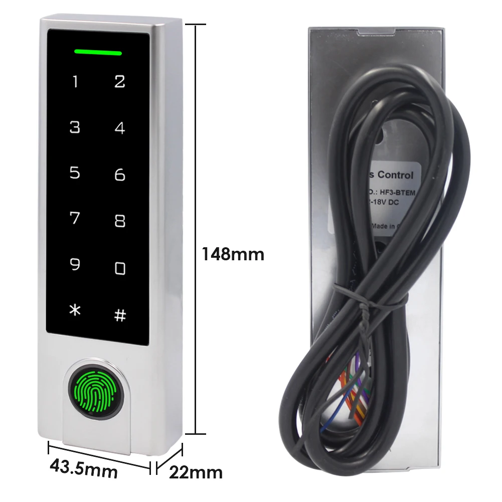 Bluetooth Tuya APP Biometric Fingerprint Access Controller System Metal RFID Card Standalone Door Access Control Waterproof