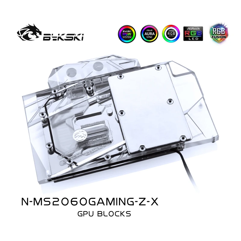 Bykski gpu кулер для MSI Geforce RTX2060 GAMING Z 6G водяное охлаждение полное покрытие графическая