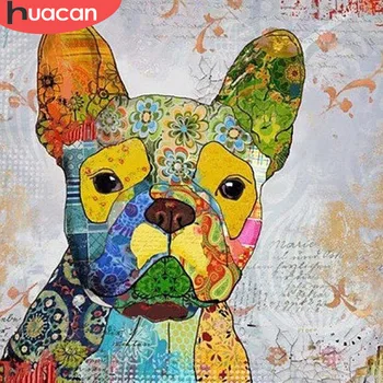 

HUACAN Animal Diamond Painting Cute Dog Home Decoration Diamond Embroidery Mosaic Full Square Drill Complete Rhinestone Picture