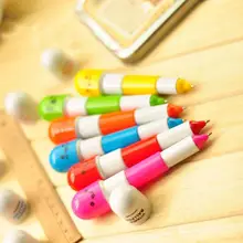 1 шт., креативная шариковая ручка, канцелярские принадлежности, мультяшная ручка с милым улыбающимся лицом, капсула, пилюля шариковая ручка