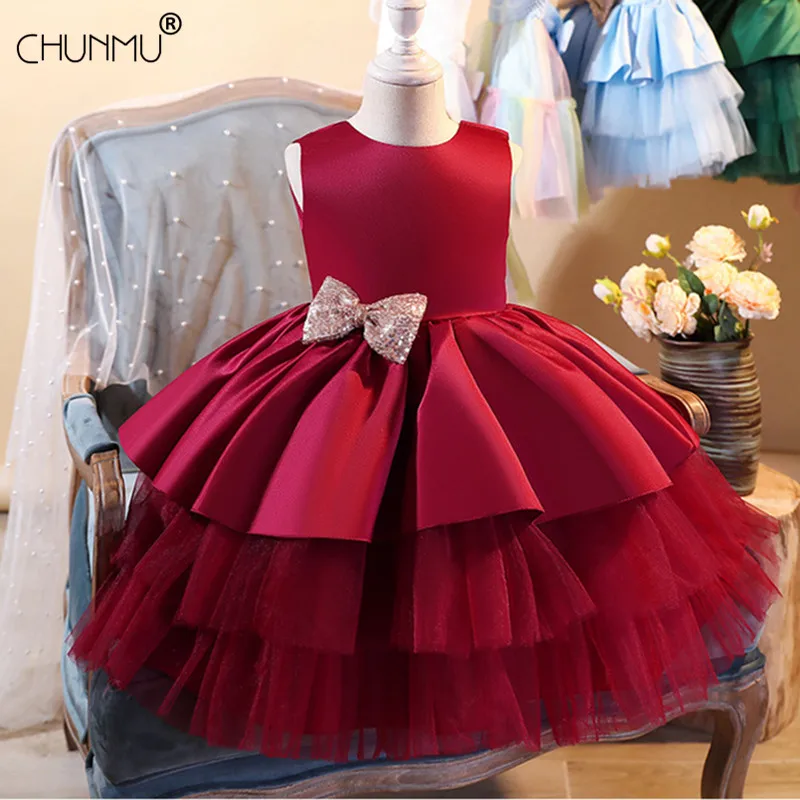 Closeout Dress Tutu Christmas-Costume Flower Birthday-Party Wedding Girls 1st Princess Vestido GR6JemqlDWr
