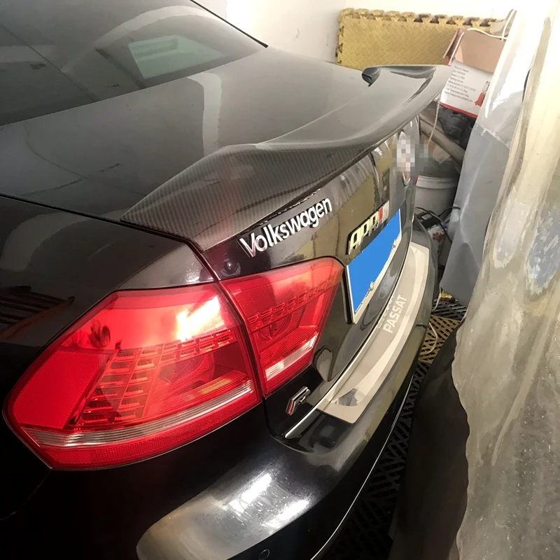Украшение в виде хвостового крыла автомобиля для Volkswagen Passat 2013 высокое качество углеродное волокно черный спойлер на задний багажник, крыло