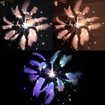 

USB LED Feather String Light Remote Control 8 Modes for Holiday Party Bedroom K1MF