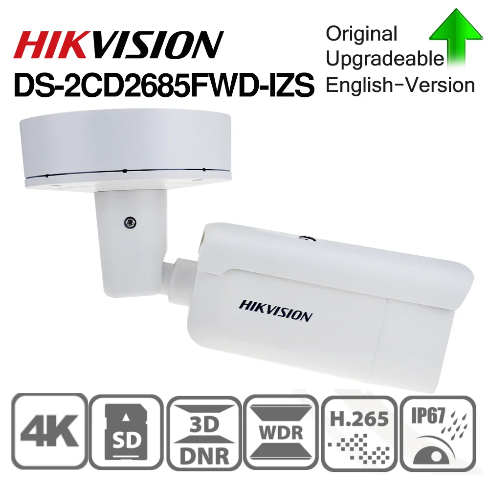 Hikvision оригинальный DS-2CD2685FWD-IZS пуля Камера 8MP POE IP CCTV 50 м IR диапазонами IP67 IK10 H.265 + 2 8-12