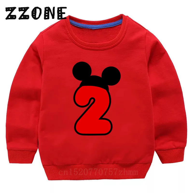 Children's Hoodies Kids Happy Birthday Number 1-4 Print Sweatshirts Baby Cotton Pullover Tops Girls Boys Autumn Clothes,KYT2416