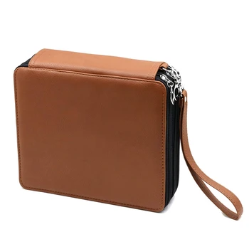 

120 Slots Pencil Case PU Leather Handy Multi-layer Large Zipper Pen Bag with Handle Strap for Watercolor Pencils,Crayola Colored