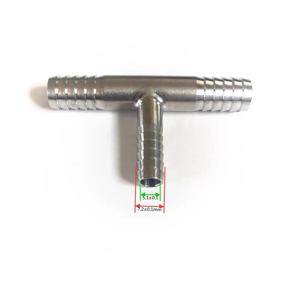 T-shape 304 stainless steel barbed tee Joint Home brewed BEER hose connection adapter American standard food grade material stainless steel tee joint