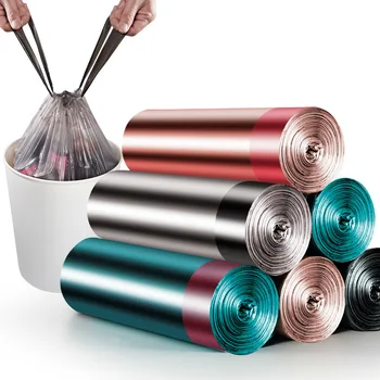 

Beautiful And Clean Disposable Bag Thickening Household Portable Disposable Pulling Rope Automatic Closing Pull Garbage Bag