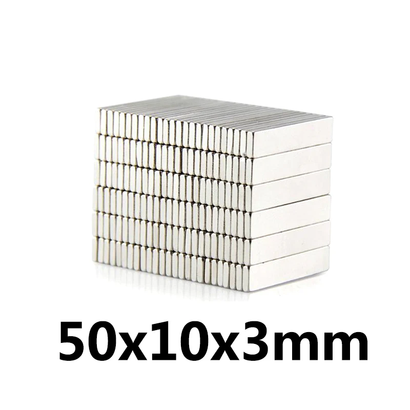 5 ~ 100 шт. 50x10x3 мм мощный профессиональный N35 магниты NdFeB Неодимовый Магнит Длинный