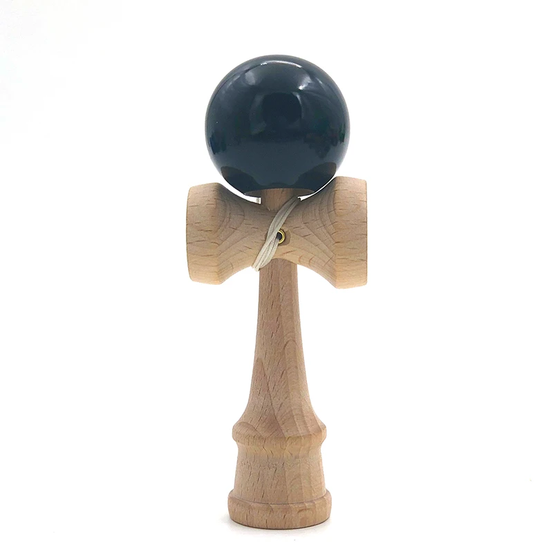 12 см мини-кендама деревянные игрушки сплошной цвет ПУ краска умелое жонглирование мяч антистресс Спорт на открытом воздухе для детей и взрослых образование - Цвет: Black