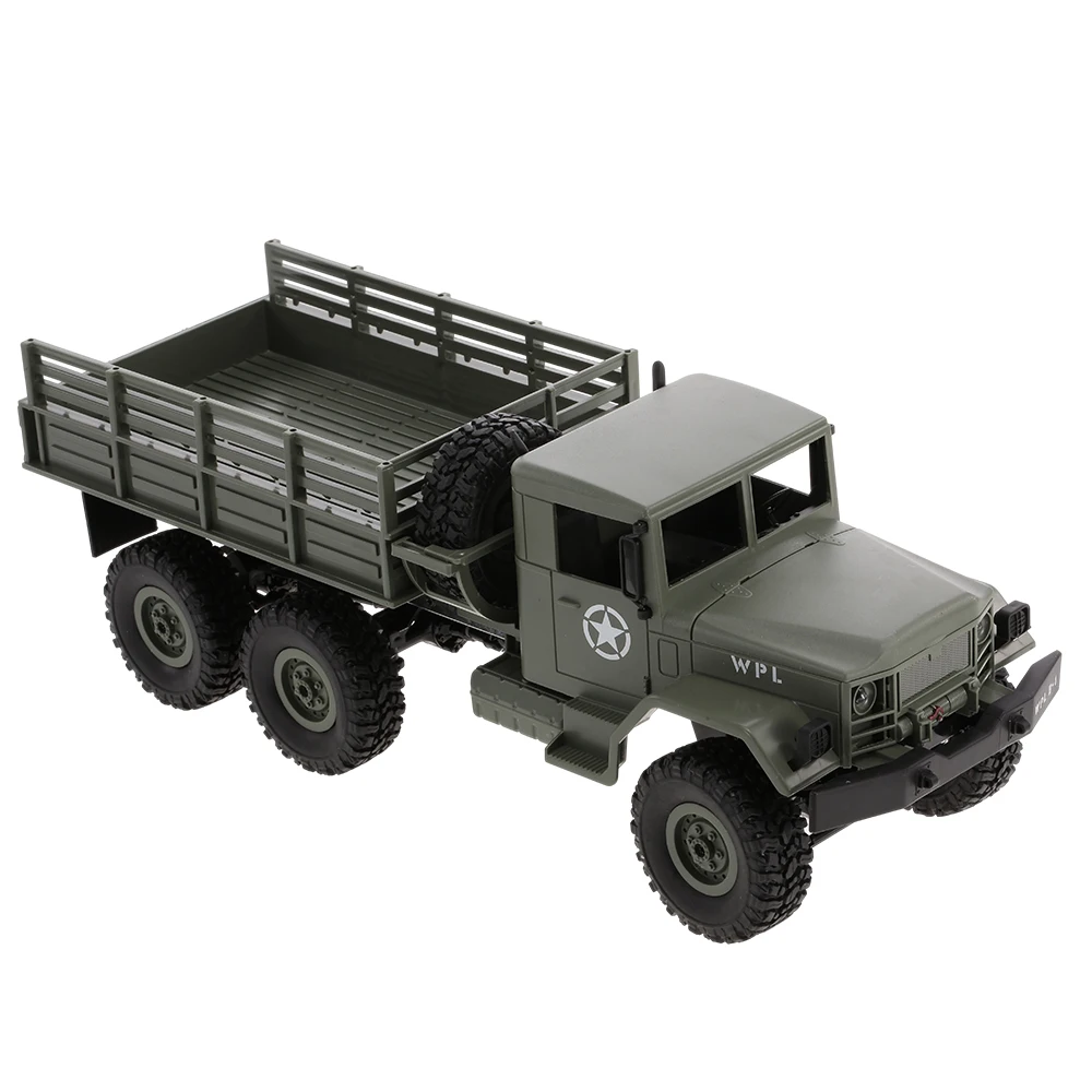 Новинка WPL 1/16 военный грузовик радиоуправляемая машина внедорожный гусеничный 6WD