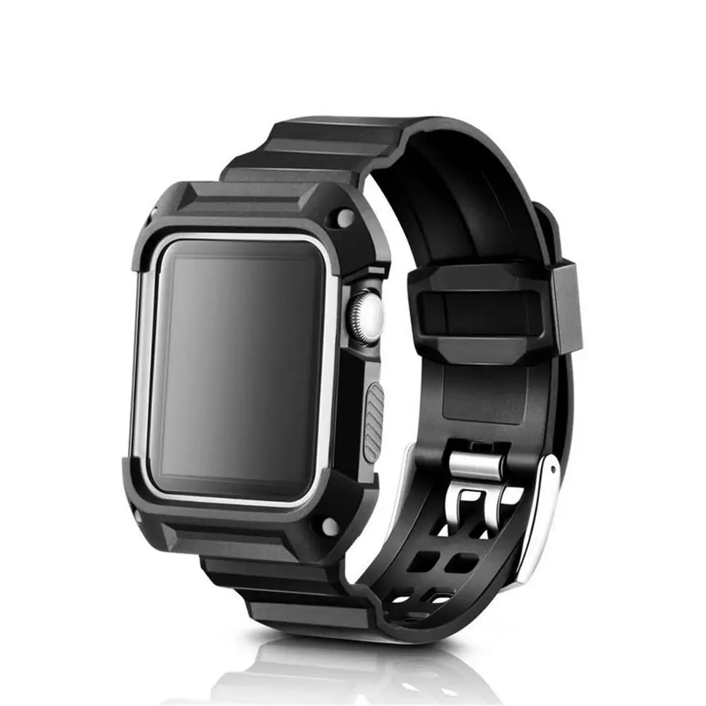 white Чехол+ ремешок для apple watch band apple watch 4 3 5 Обложка iwatch 42 мм/38 мм 44 мм 40 мм correa pulseira ремешок для часов - Цвет ремешка: white