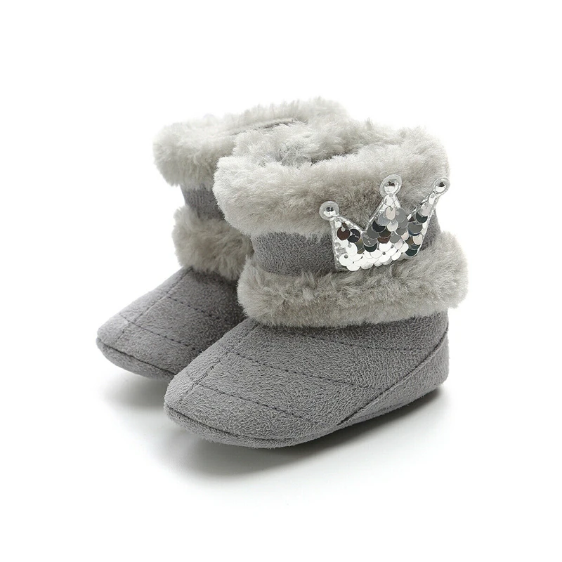 Baby Girl Soft Snow Booties Winter Warm Plush Solid Anti-slip Boots Infant Toddler Newborn Bebes Children Kids Shoes Prewalkers