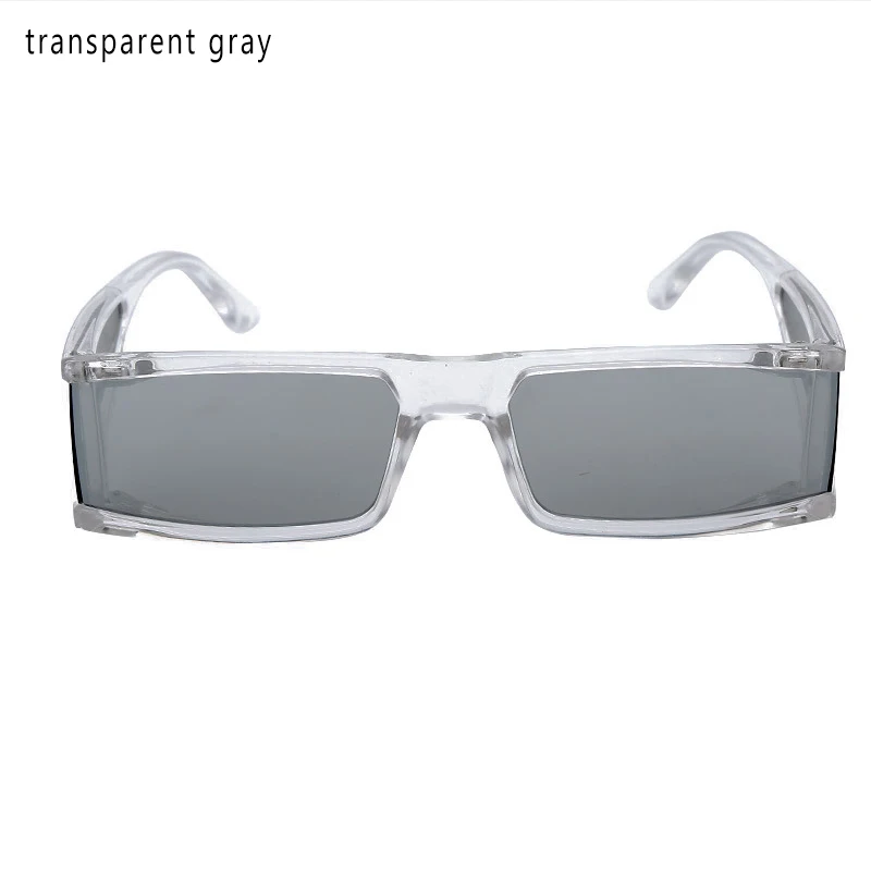 Модные очки, солнцезащитные очки, разноцветные, материал ПК, женские, индивидуальные очки, европейский стиль, уличные, квадратные - Цвет линз: transparent gray