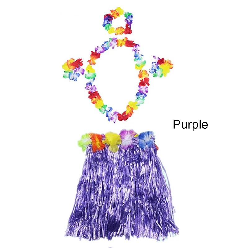 Фиолетовый Пластиковые волокна Девушки Женщины Гавайский Хула Юбка Хула травяной костюм цветок юбка танец хула вечерние Гавайский пляж - Цвет: Фиолетовый