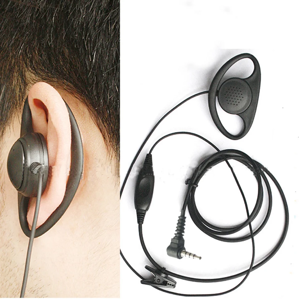 Walkie Talkie D shape headphone Mic PTT Headset For VERTEX YAESU VX-3R/5R/10/110/132/168/210/300 FT-50/60R VX-150 VX-110 FT-60