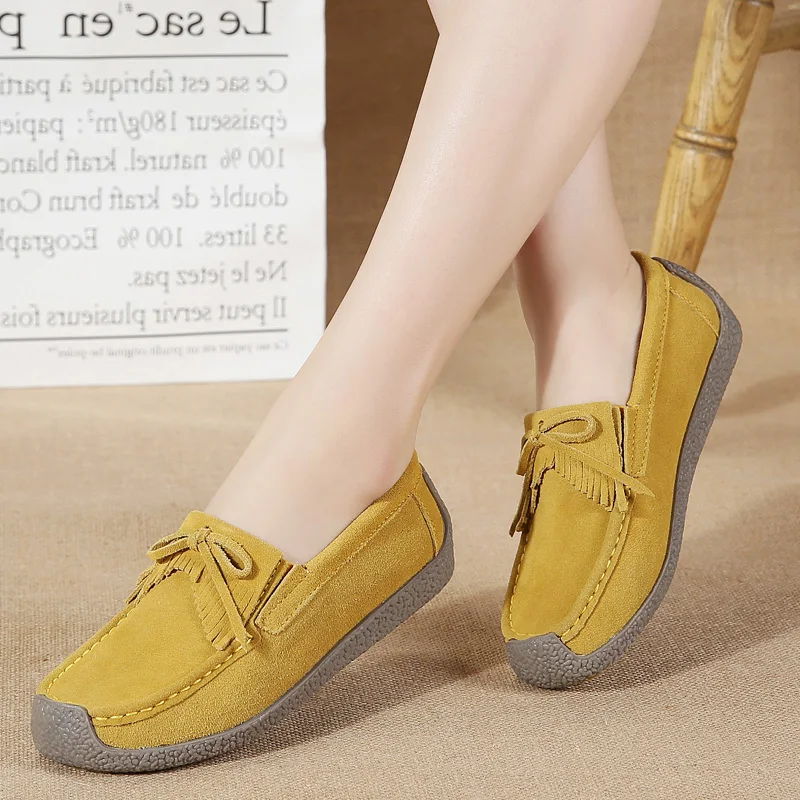 tassel genuine leather shoes women italian fashion vulcanized loafers elegant dress ladies casual flats driving lady moccasins (44)