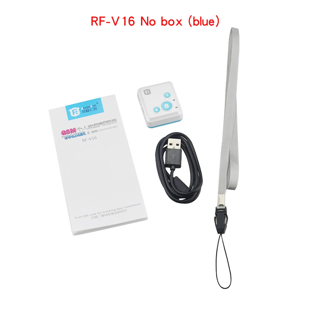 Мини RF-V16 gps трекер персональный детский gps-локатор SOS низкая батарея сигнализация Кольцо тон+ вибрировать напоминание несколько набор и отслеживание - Цвет: No box(blue)