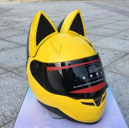 Мотоциклетный шлем NITRINOS женский персональный Moto Capaciete Черный кот полный мото