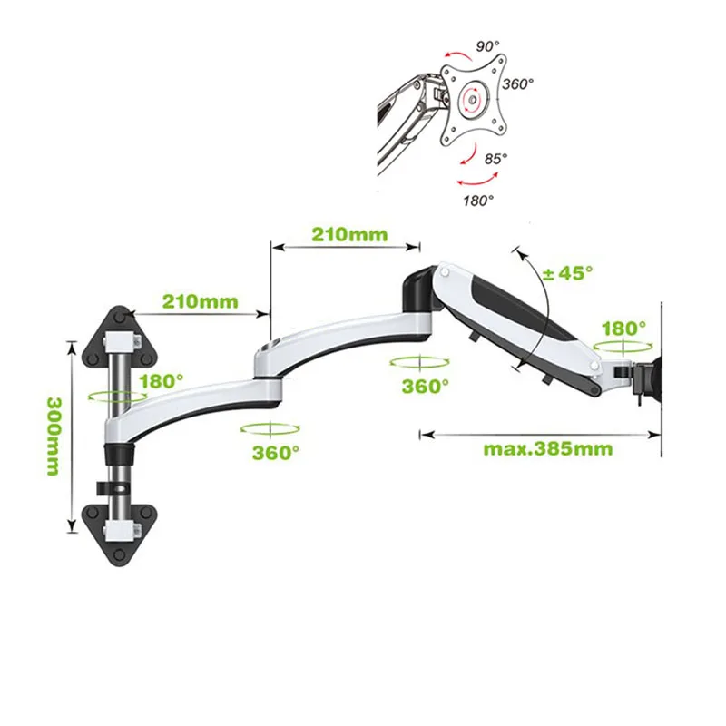 DL-FE120W Aluminum Alloy 360 Degree Full Motion 15