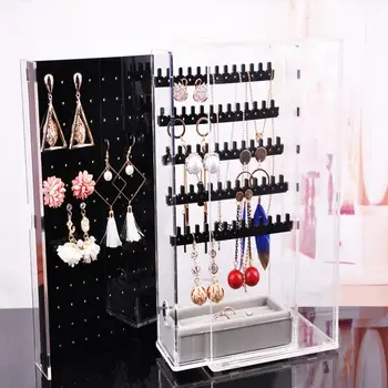 

2 Colors Acrylic Multifunctional High-end Jewelry Box Jewelry Storage Box Earring Rack Ring Box Earring Necklace Display Stand
