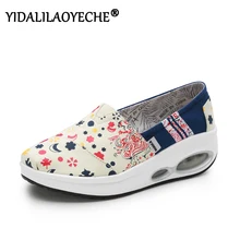 Модная женская обувь повседневная парусиновая обувь на плоской подошве без застежки с принтом г. Женские лоферы на толстой подошве с закрытым носком на весну и осень