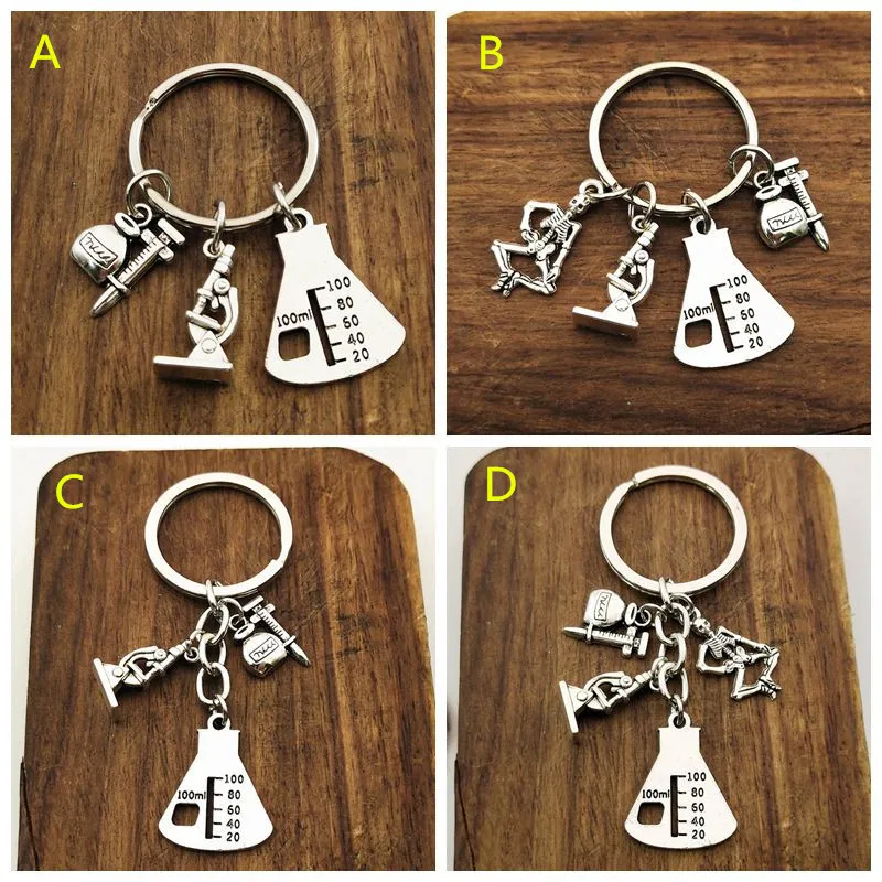 

1 Pcs Science Keyring Medical Student Key Chain Nurse Keychain Graduation Jewelry Biology Gift For Teacher