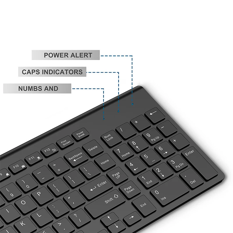 2.4G Rechargeable Wireless Keyboard and Mouse Thin Keyboard Mouse Combo Set For Notebook Laptop Mac