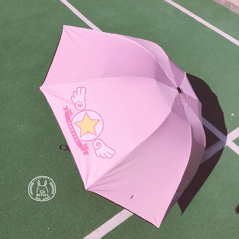 Карта аниме Captor Косплей Опора Kawaii для женщин девочек Сакура КИНОМОТО зонтик от солнца путешествия улица портативный солнцезащитный Зонт