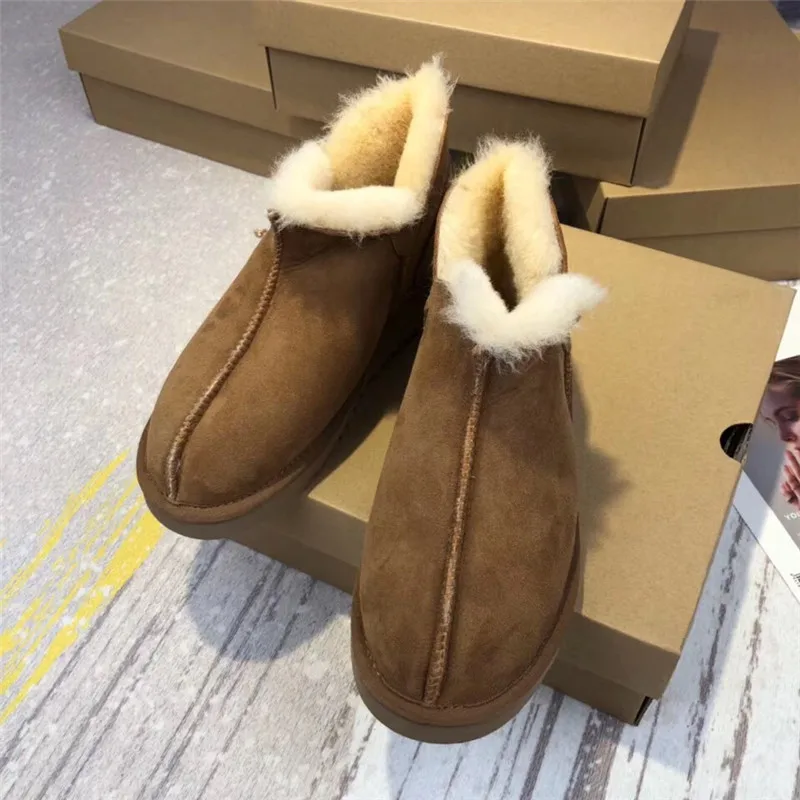 Real Fur Snow Boots Waterproof Genuine Leather Snow Boots Australia Classic Women Boots Warm Winter Shoes for Women