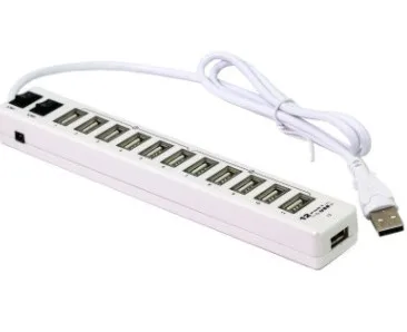 USB Hub 2,0 адаптер 12 портов с светодиодный выключатель питания для ПК ноутбука