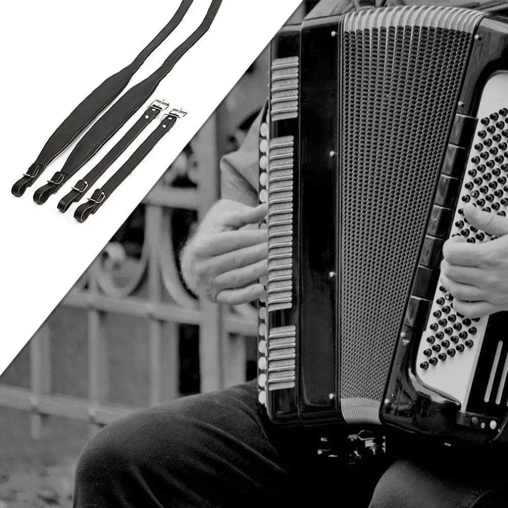 Billig 1 paar Einstellbare PU Leder Akkordeon Riemen Komfortable Schulter Arm Straps Gürtel für 16 120 Bass Akkordeons
