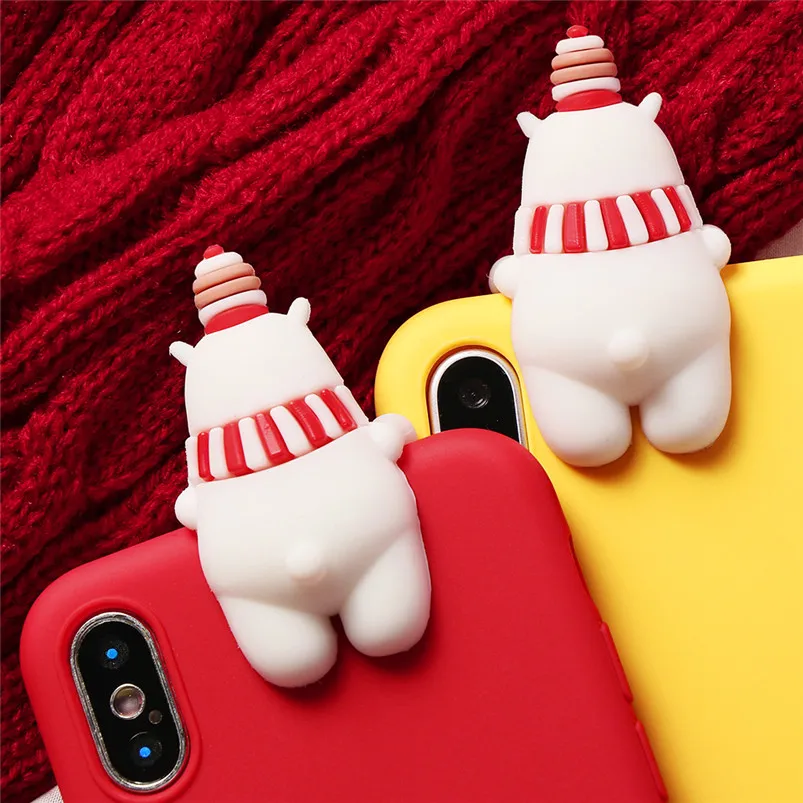 Рождественский чехол с милыми животными для iPhone XR, задняя крышка для iPhone 11 Pro X XS Max 10 6 S 6 S 7 8 Plus 5 5S SE, мягкий ТПУ чехол