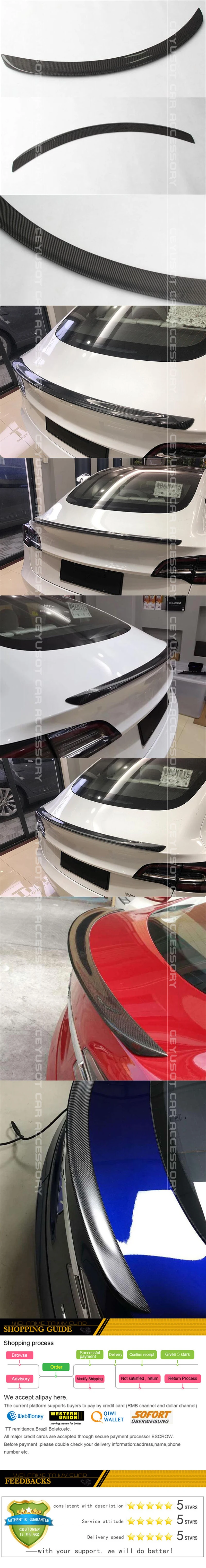 Автомобильные аксессуары спойлер для Tesla модель 3 багажник углеродного волокна заднее крыло- задний спойлер хвост Tesla автозапчасти