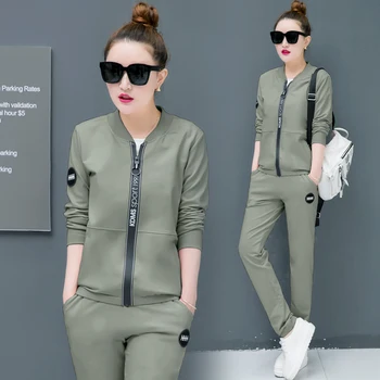 

2020 Autumn New Casual Matching Sets for Women Long Sleeved Cardigan Fashion Three-piece Set Pink Red Black Green