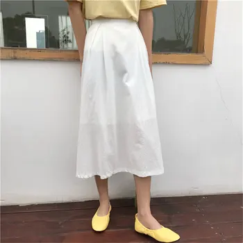 

Alien Kitty Slim Elegant Slender Solid A-Line Students 2020 Streetwear Minimalist Chic High Quality Sweet High Waist Long Skirts