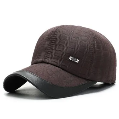 SILOQIN зимняя мужская Толстая теплая Бейсболка s Snapback Кепка Регулируемый размер модные трендовые бренды Кепка папа шапки Мужские зимне наушники шапка - Цвет: brown