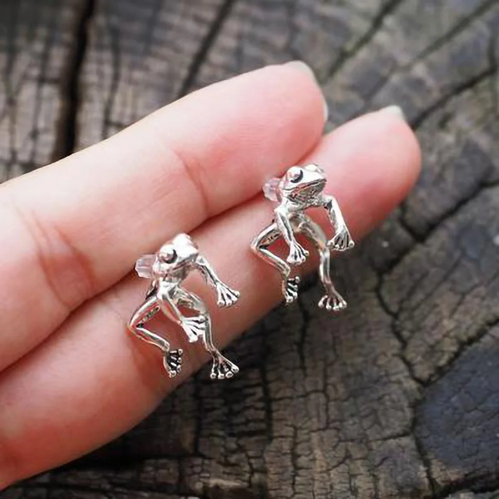 Women Cute Frog Earrings For Girls Animal Gothic Stud Earrings Piercing Female Korean Jewelry Brincos Gift - Image 5