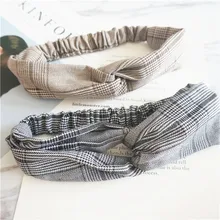 Стиль, три состояния, Лесной дом, стиль знаменитостей, клетчатая повязка для волос, женский корейский стиль, противоскользящая, большие ободки, повязка на голову