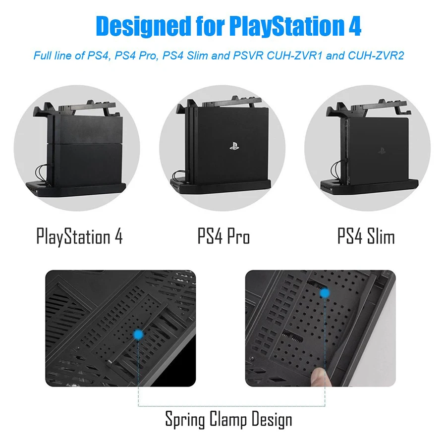 PS4 Pro тонкая консоль вертикальная подставка охлаждающий вентилятор кулер PS 4 контроллер зарядное устройство VR Дисплей Кронштейн Play станция 4 PSVR витрина