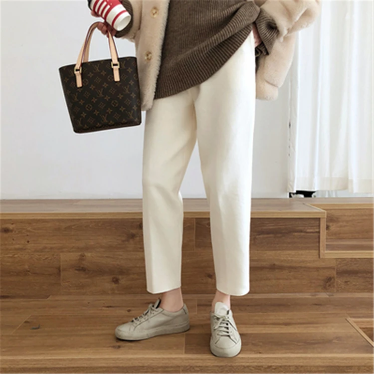 Colorfaith, новинка, Осень-зима, женские штаны, высокая талия, карман, кнопка, корейский минималистичный стиль, длина по щиколотку, повседневные штаны P5749