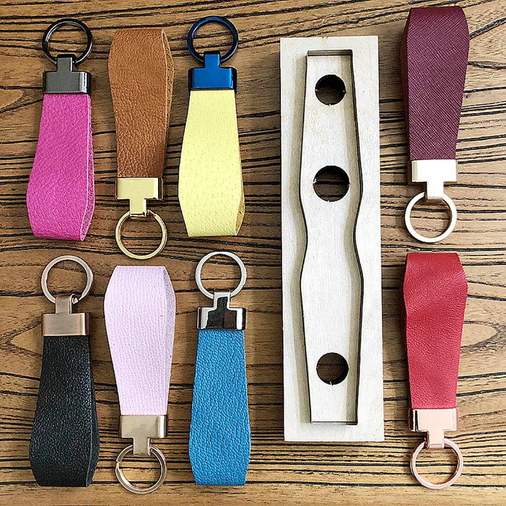 Keychain Wooden Die Cutting Leather Mold Keychain Wristband Cutting Mold Japan Steel Blade Template for DIY Leather Crafts