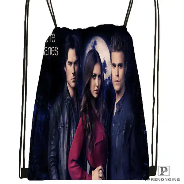 Drawstring Backpack Пользовательские the_vampire_diaries_ походная сумка на шнурке милый рюкзак для детей(черная спинка) 31x40 см#2018611-2(22 - Цвет: Drawstring Backpack