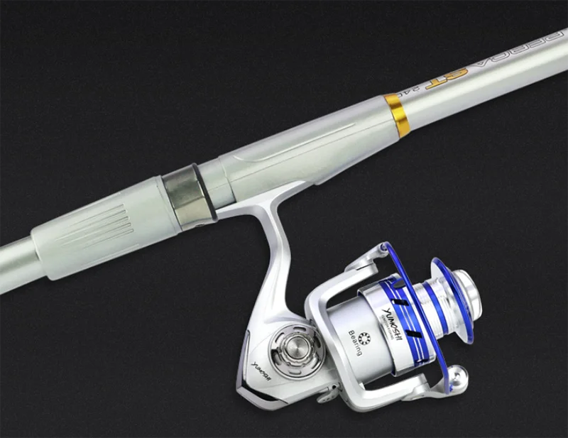 AL5000 Blue reel Жесткая кормушка для карпа, Стеклопластиковая стальная удочка для рыбалки, 2,1 М-3,6 м, Спиннинг для путешествий, телескопическая пресноводная удочка для рыбалки - Цвет: AL5000 Blue reel