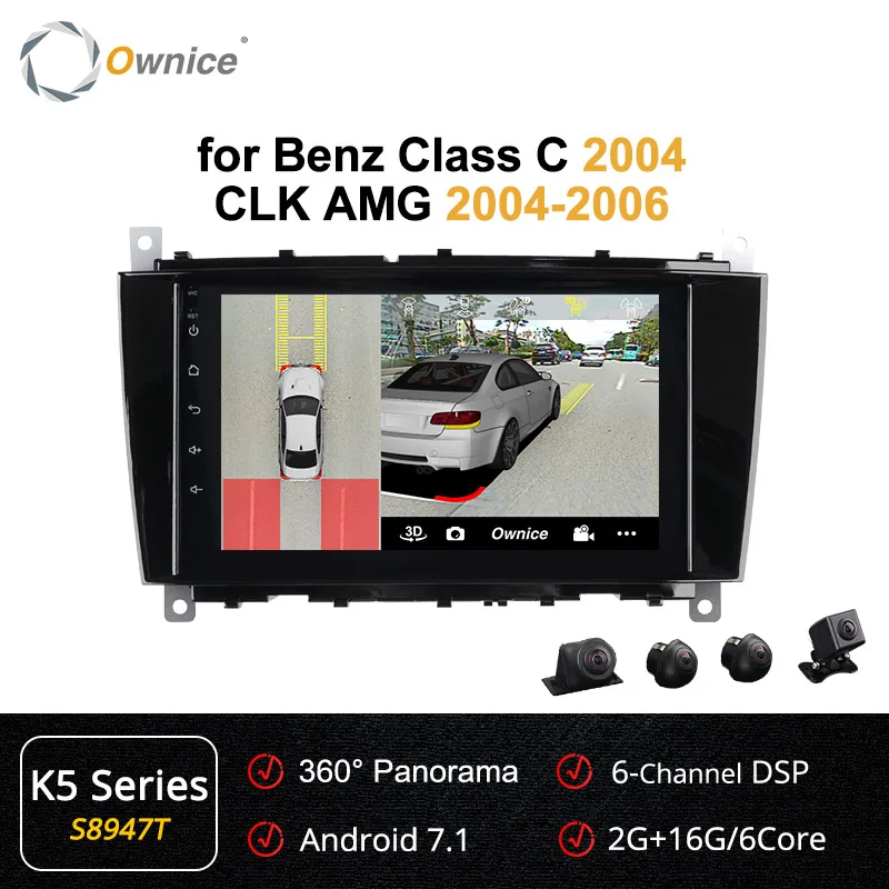 Ownice Android 9,0 4G 64G 2 DIN K3 K5 K6 автомобильный DVD gps для Mercedes/Benz C180 C200 C230 C240 CLK200 CLK22 DSP 4G LTE SPDIF радио - Цвет: S8947 K5